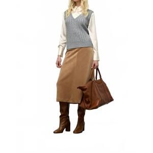 NEW IRIS SETLAKWE corduroy a-line skirt in camel